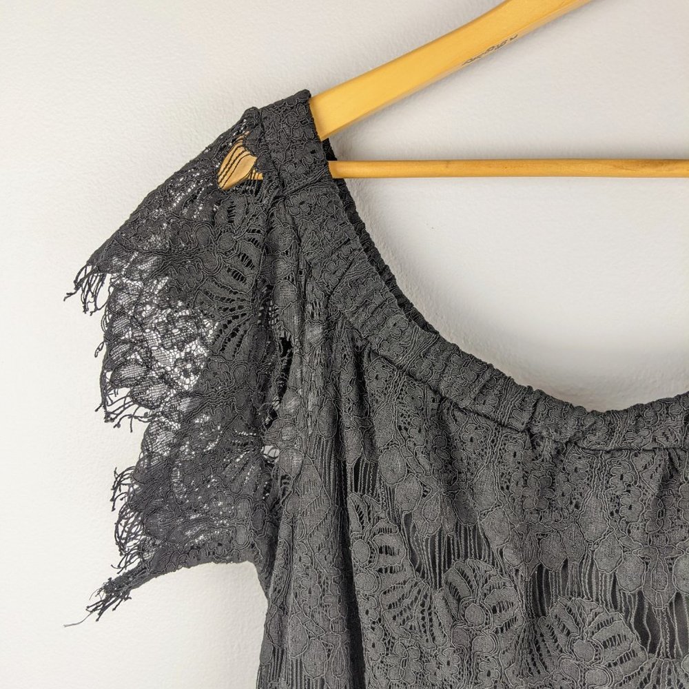 City Chic Black Plus Lace Off-the-shoulder Dress - Picture 3 of 9